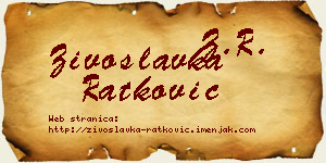 Živoslavka Ratković vizit kartica